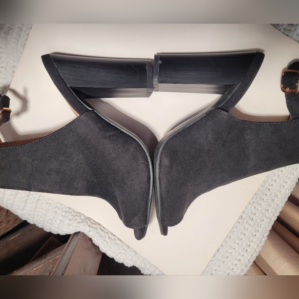 Lulus Black Peep-Toe Block Heel Shoes - Picture 5 of 9
